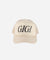 Gigi Pip trucker hats for women - Gigi Foam Trucker Hat - 100% polyester foam + mesh trucker hat with a curved brim featuring the word 