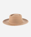 Gigi Pip felt hats for women - Ginger Gambler - indented oval crown with a stiff, upturned brim [brown]