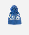 Gigi Pip beanies for women - Jane Retro Pom Beanie - retro inspired pom beanie featuring a limited edition Gigi Pip retro holiday logo [arctic blue]