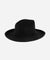 Gigi Pip felt hats for women - Jillian Pencil Brim - 100% australian wool fedora curved crown with a stiff, wide brim featuring a pencil rolled up edge + a GP branded pin on the back [mix charcoal]