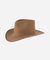 Gigi Pip felt hats for women - June Teardrop Rancher - 100% australian wool teardrop rancher with an angled western brim hat featuring a gold plated Gigi Pip branded pin on the back of the crown [brown]