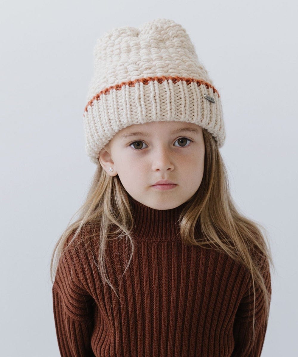 Kids Kids Vail Beanie Cream-Burnt Orange