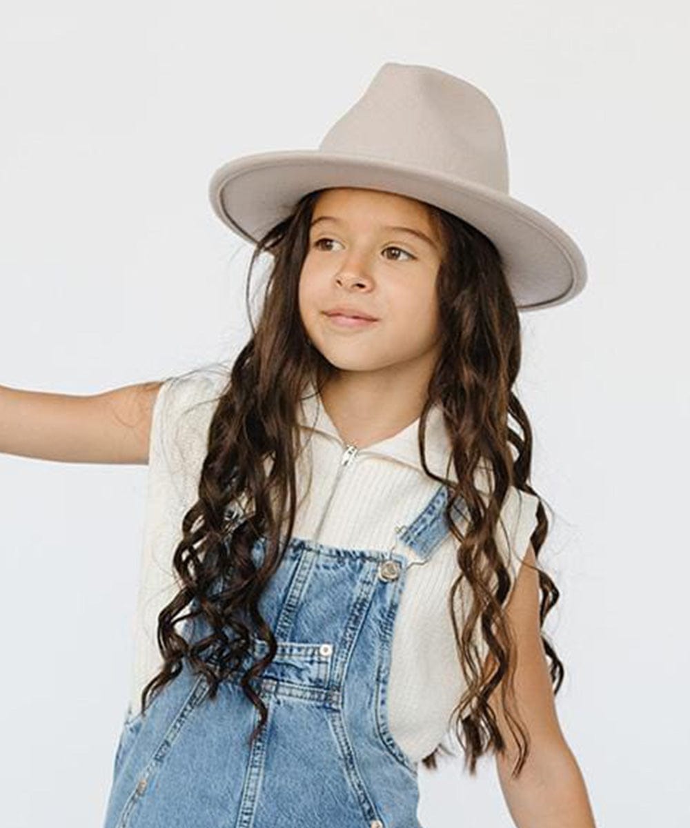 Kids Hat, top Children Hat, Girl Hat, Fedora Hat Embroidered Ribbon, Small Hat | Ivory