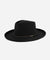 Gigi Pip felt hats for women - Lennon Pencil Brim - 100% australian wool fedora curved crown with a stiff, wide brim featuring a pencil rolled up edge + a grosgrain ribbon trim [mix charcoal]