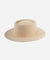 Gigi Pip felt hats for women - Maise Telescope Crown - 100% australian wool medium flat brim with a telescope crown, featuring an adjustable, layered leather band with our siganture xx detailing the band [cream]