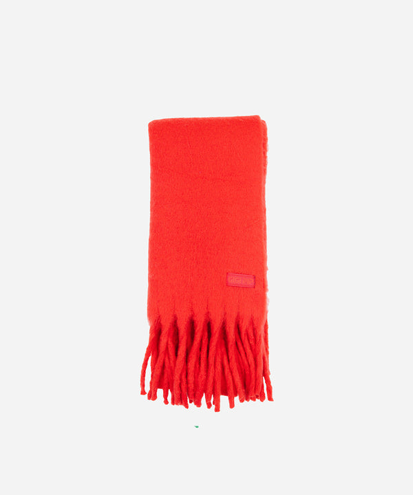 Gigi Pip winter accessories for women - Mik Oversized Scarf - 100% acrylic oversized blanket scarf featuring a retro limited edition holiday logo [red]