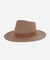 Gigi Pip felt hats for women - Miller Fedora - teardrop fedora with tall front crown and a structured flat brim [brown]