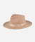 Gigi Pip felt hats for women - Monroe Rancher - fedora teardrop crown with stiff, upturned brim adorned with a tonal grosgrain band on the crown and brim [nude]