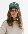 Gigi Pip trucker hats for women - National Parks Foam Trucker Hat - 100% polyester foam + mesh trucker hat with a curved brim featuring the words "National Parks" in a contrasting color as a design across the front panel [forest green]