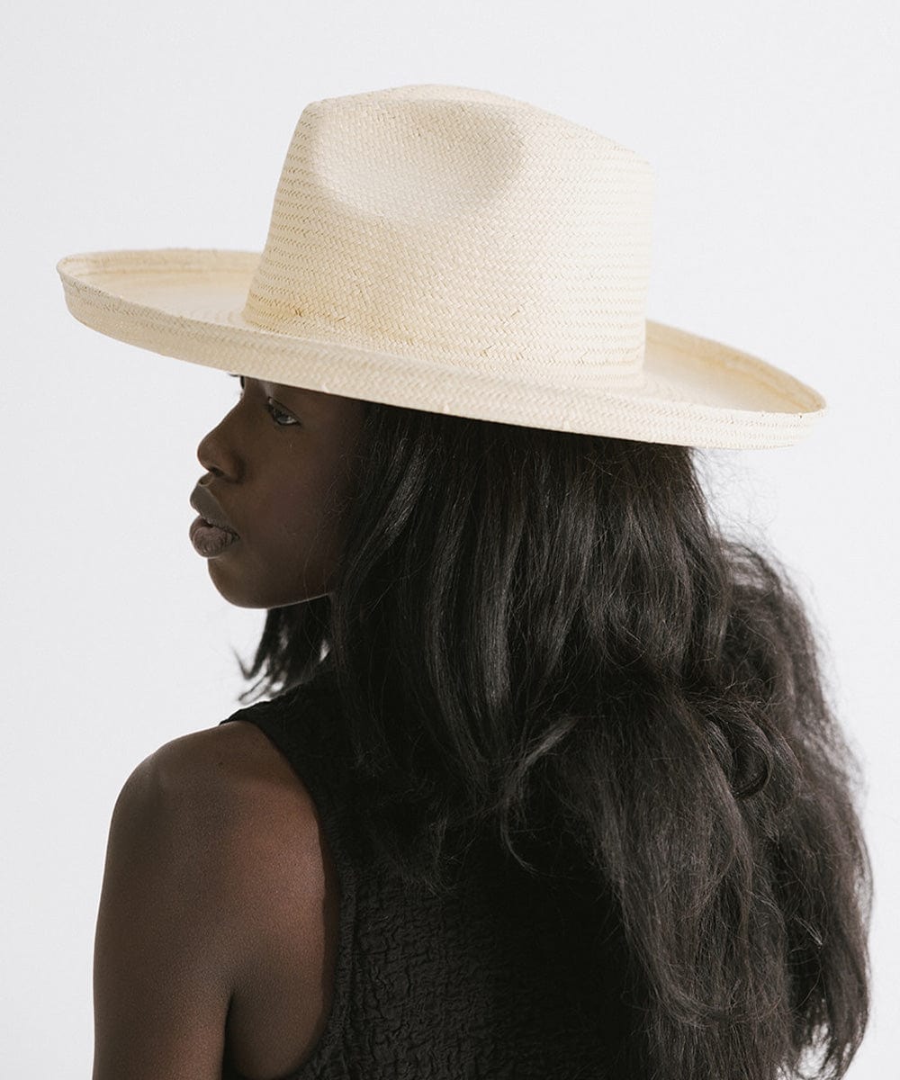 Gigi Pip straw hats for women - Penny Pencil Brim Straw - 100% Paper straw fedora sun hat with a pencil roll brim [natural]