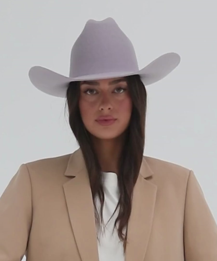 Gigi Pip limited edition felt hats for women - Teddy Cattleman in Lavender - 100% australian wool classic cattleman crown with a wide upturned brim in a limited edition lavender color [lavender]