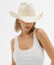 Gigi Pip western straw cowgirl hats for women - a paper straw western upturned brim cowgirl hat for the summer featuring a GP pin on the back [natural]