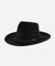 Gigi Pip felt hats for women - Rowan Fedora - 100% australian wool pinched fedora crown with a stiff wide flat brim featuring a grosgrain band with Gigi Pip branded [mix charcoal]