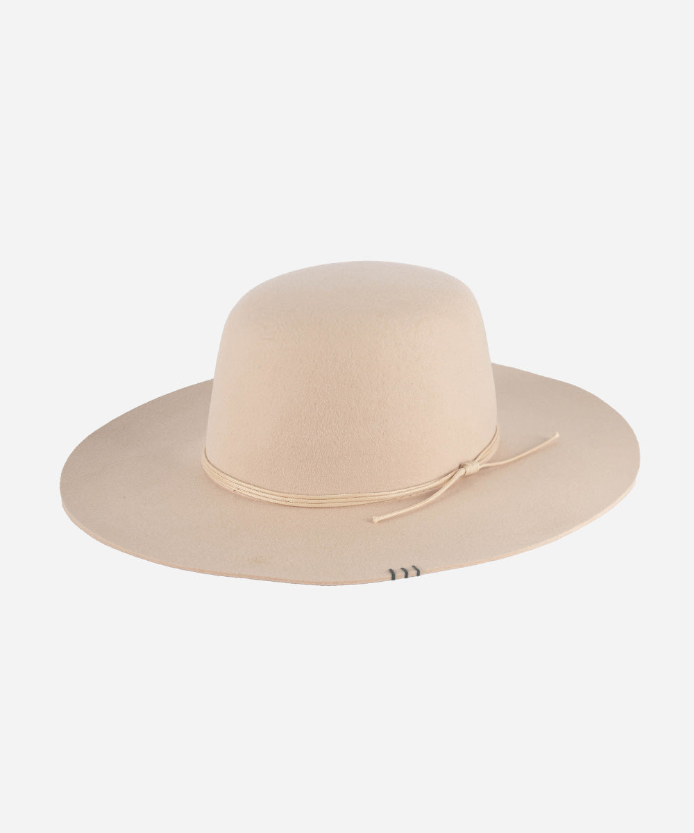 Gigi Pip felt hats for women - Rue Open Crown - classic open crown with a structured semi-wide brim [cream]