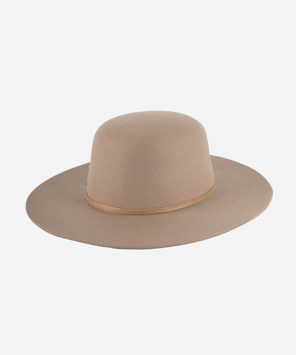 Gigi Pip felt hats for women - Rue Open Crown - classic open crown with a structured semi-wide brim [sand]