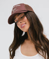 Gigi Pip trucker hats for women - Saddleback Foam Trucker Hat - 100% polyester foam + mesh trucker hat with a curved brim featuring the words "Saddleback Ranch" in a contrasting color as a design across the front panel [chocolate brown]