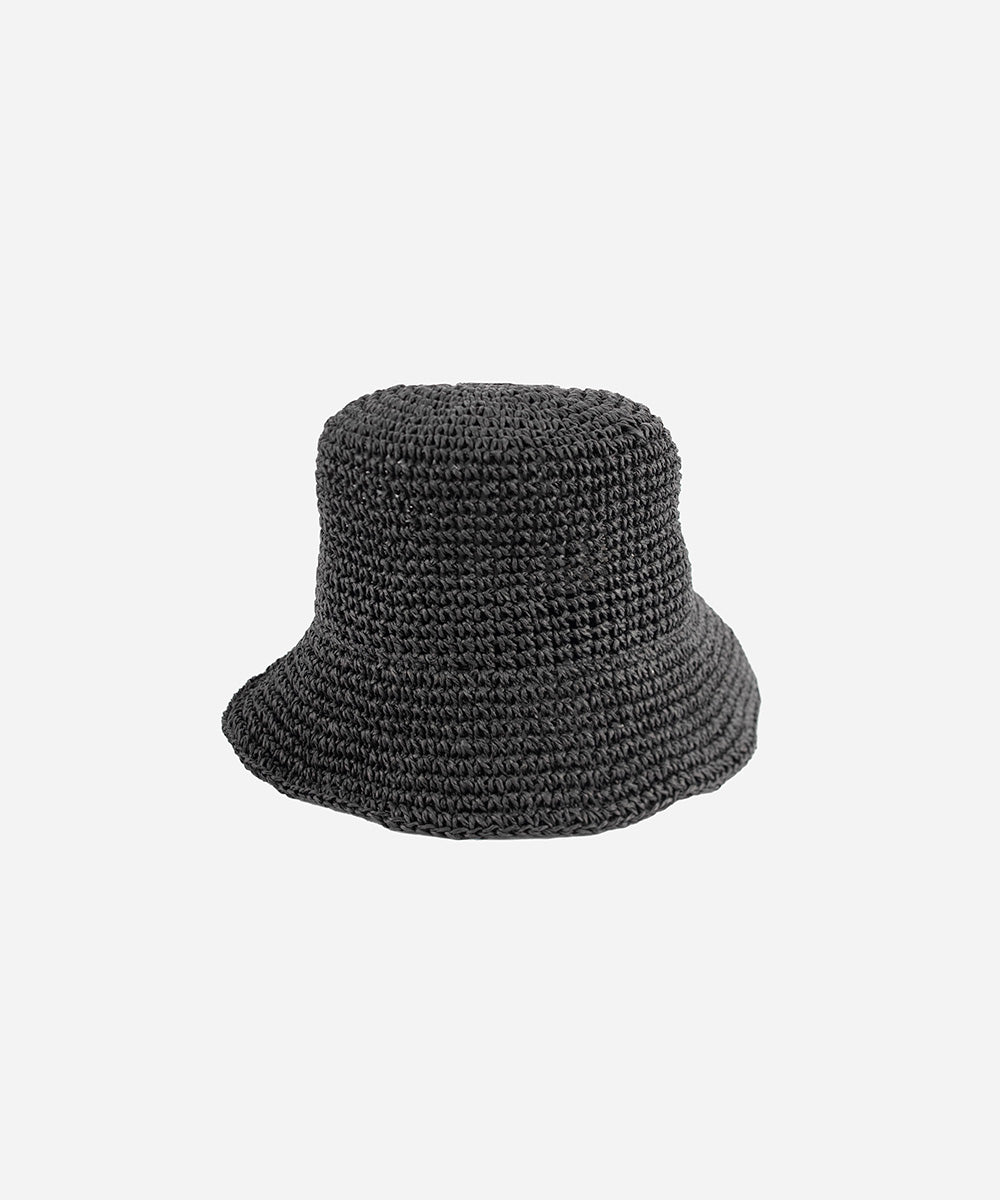 Gigi Pip bucket hats for women - Sal Crochet Bucket Hat - packable crochet bucket hat [black]