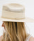 Gigi Pip western straw cowgirl hats for women - a paper straw western cattleman crown cowgirl hat with a casual semi floppy flat brim for the summer featuring a GP pin on the back [natural]