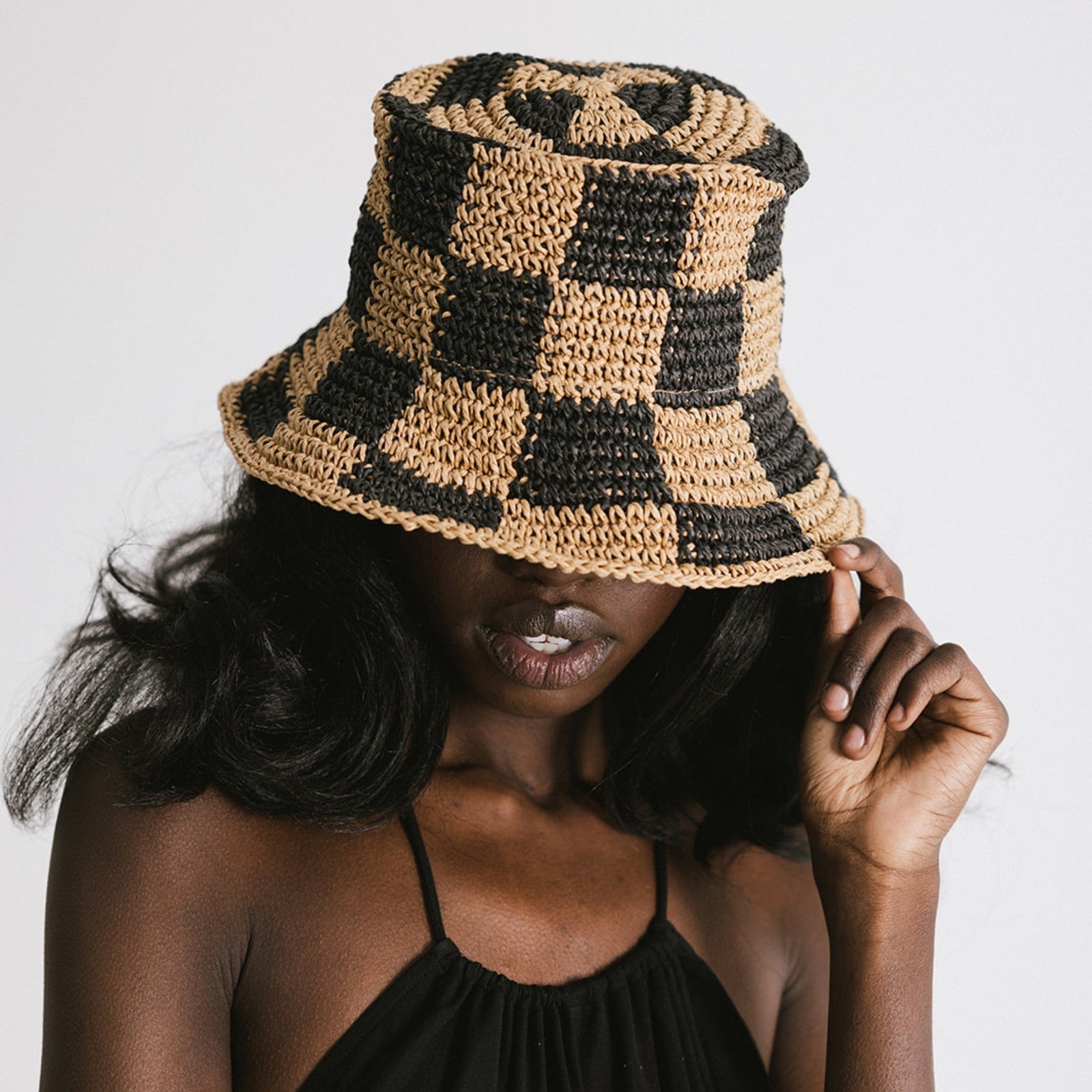 Summer Papyrus Straw Hats 6 Colors Women Dome Solid Bucket Hat