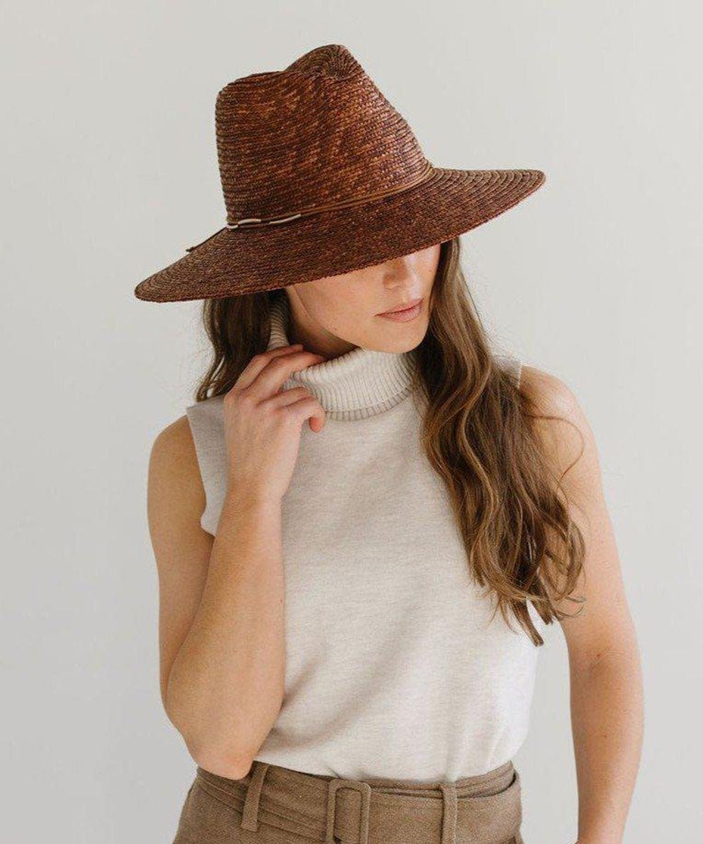 Straw Hats Isla Straw Fedora Brown / 55 XS