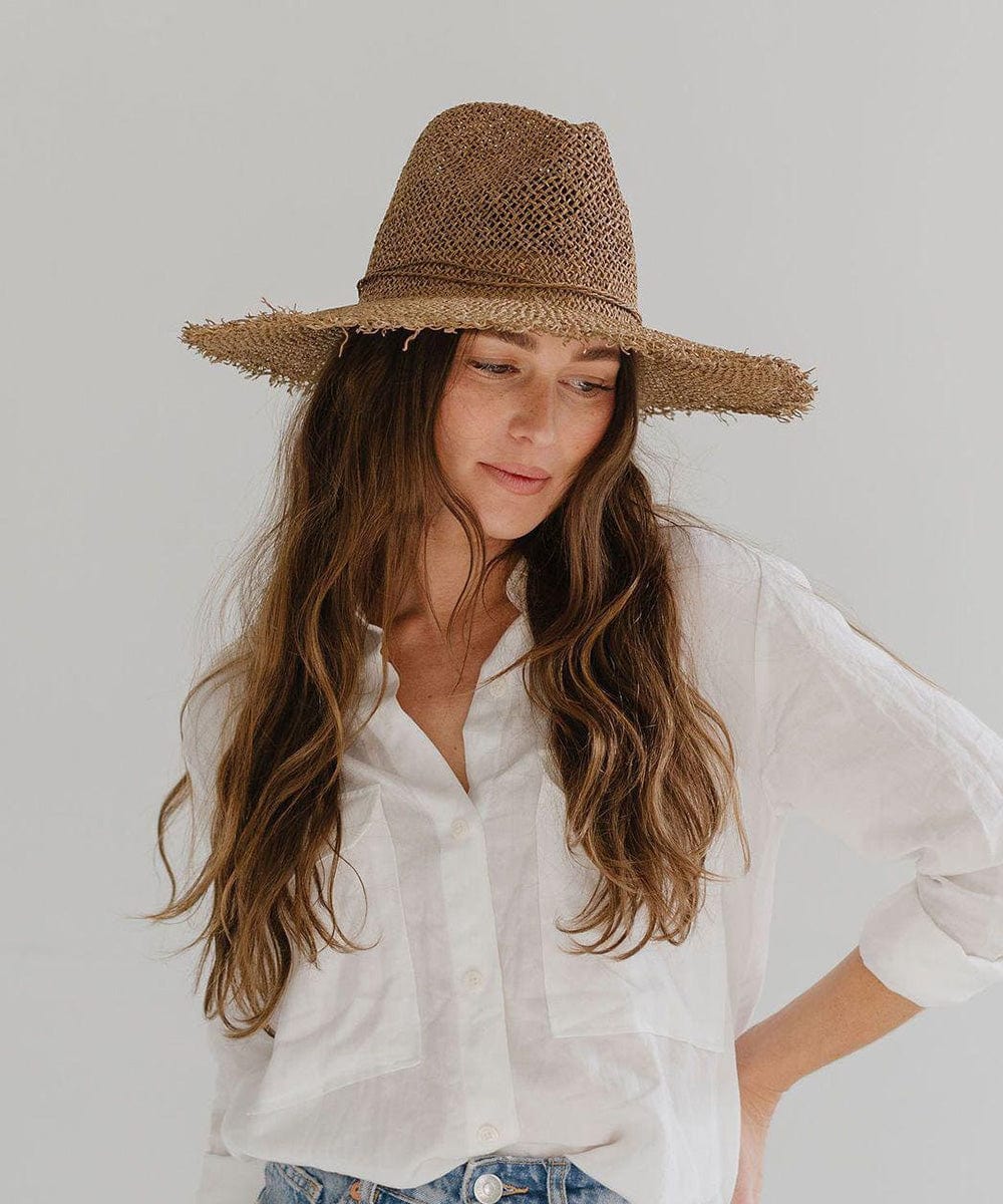 Straw Hats Tessa Seagrass Fedora Brown / XS 55