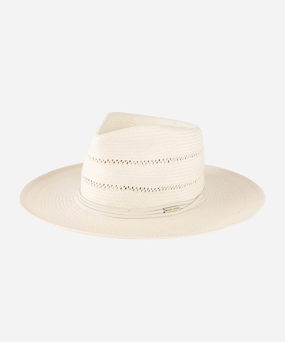 Straw Hats Arlo Straw Teardrop Fedora Cream / 55 XS