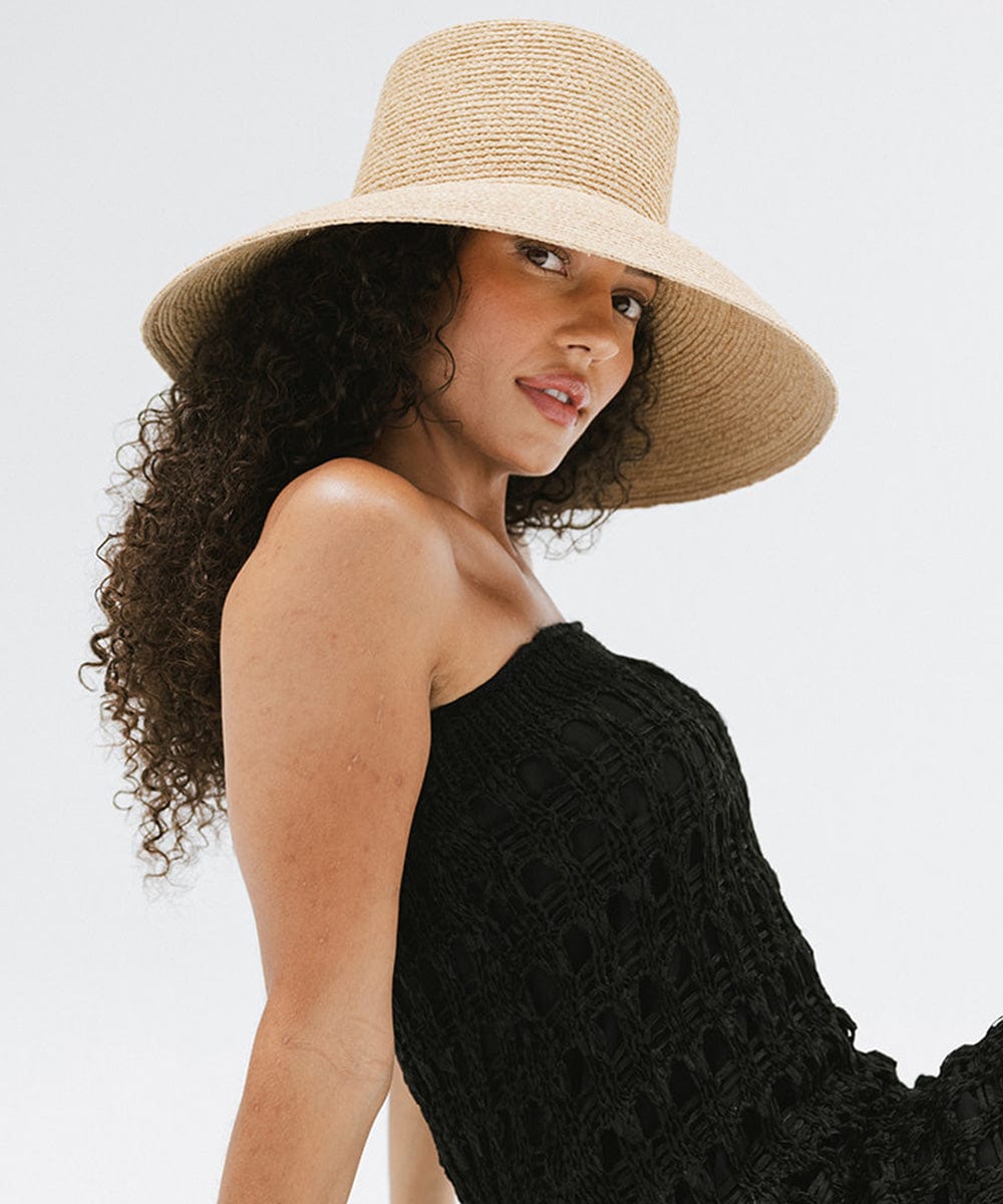 Gigi Pip straw hats for women - Jolie Boater - bell shaped straw with a boater crown and a sloped brim [limited edition natural]