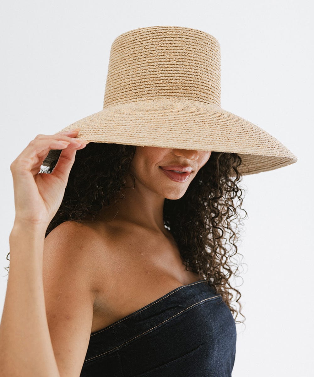 Gigi Pip straw hats for women - Jolie Boater - bell shaped straw with a boater crown and a sloped brim [limited edition natural]