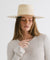 Gigi Pip straw hats for women - River Guatemalan Palm - teardrop lifeguard fedora crown featuring a flat brim trimmed with a leather chinstrap + leather slider [ivory]