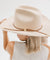 Gigi Pip hat bands + trims for women's hats - Thin Braided Wrap Band - thin braided leather adjustable hat band featuring a plated gold Gigi Pip circle logo and detailing [cognac]