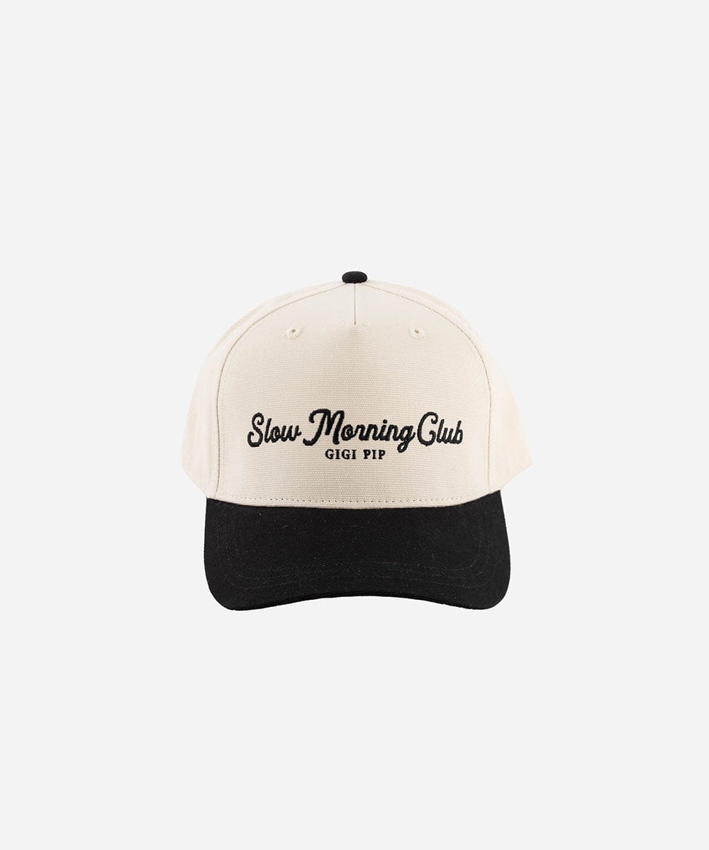 Truckers Slow Morning Club (Swiss Days) Canvas Trucker Cream - Black