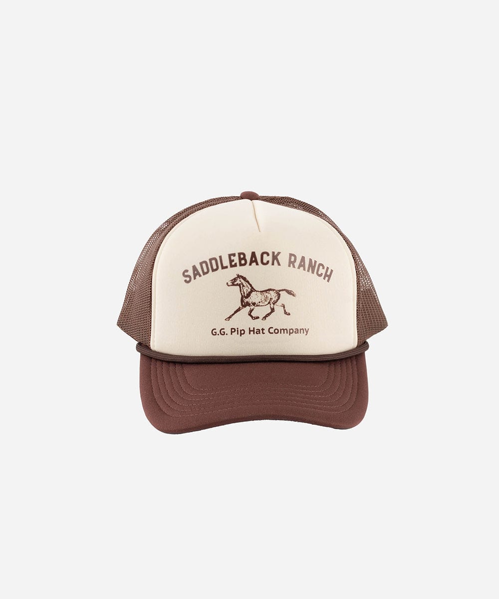 Truckers Saddleback (Swiss Days) Foam Trucker Hat Cream-Chocolate Brown