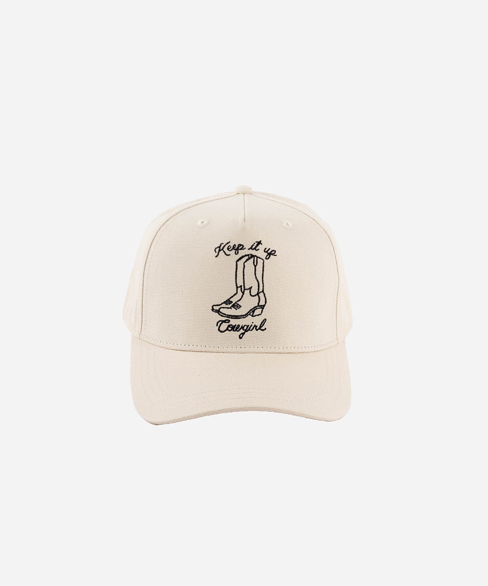 Truckers Keep It Up Cowgirl (Swiss Days) Canvas Trucker Black [cream]