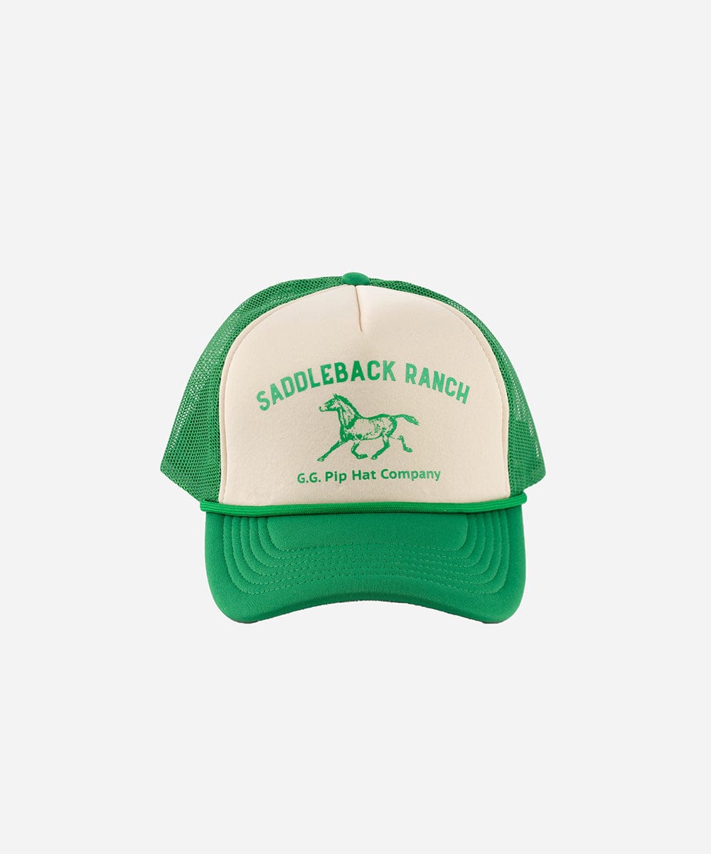 Truckers Saddleback (Swiss Days) Foam Trucker Hat Cream-Vintage Green