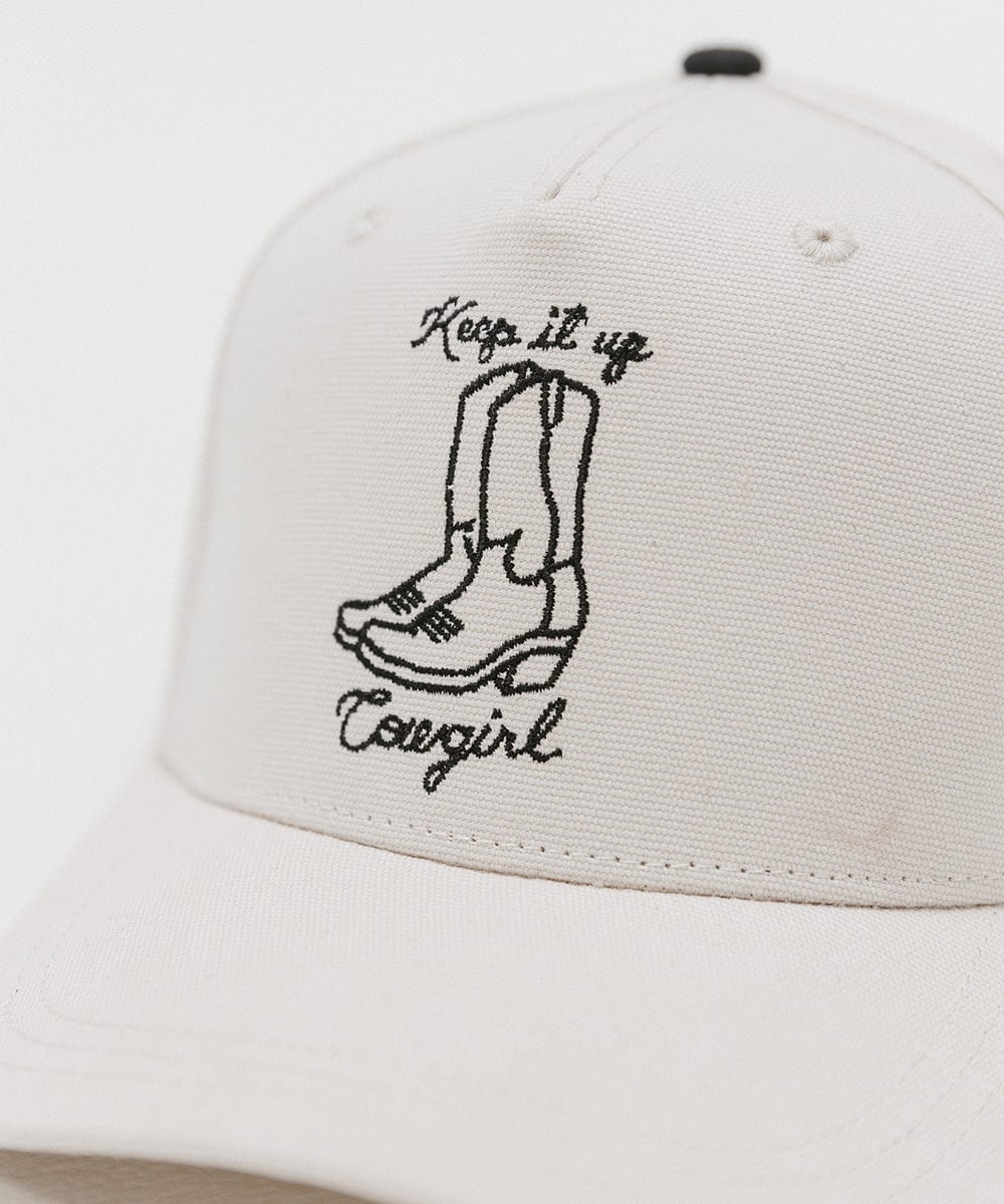 Truckers Keep It Up Cowgirl (Swiss Days) Canvas Trucker Black [cream]