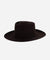 Gigi Pip felt hats for women - Ty Upturned Brim - tall telescope crown with a stiff, upturned brim [dark brown]