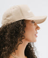 Gigi Pip trucker hats for women - Vacation Club Canvas Trucker Hat - 100% cotton canvas w/ cotton sweatband + reinforced from inner panel with 100% plolyester mesh trucker with Vacation Club embroidered on the front panel featuring an adjustable back strap [tan]