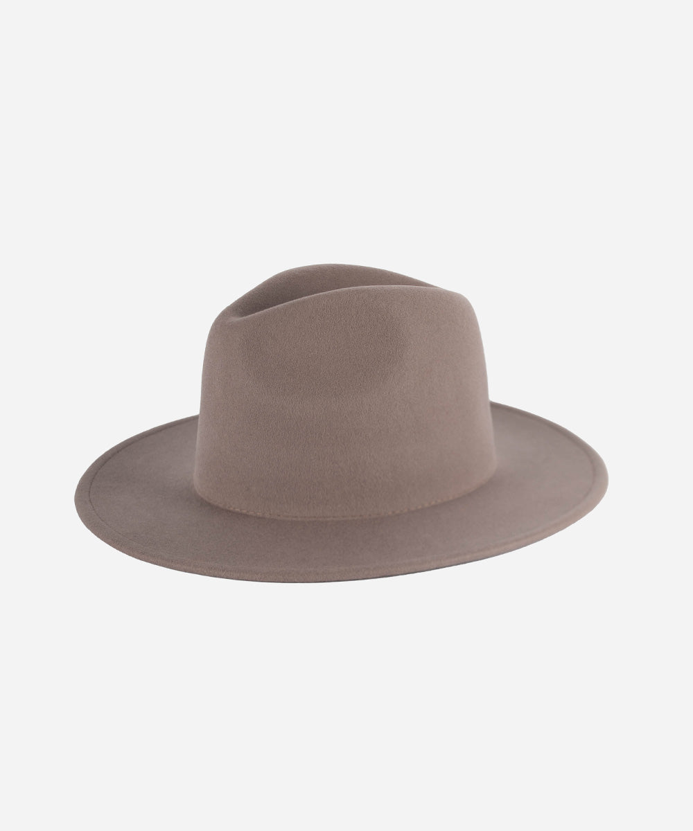 Gigi Pip felt hats for women - Wes Fedora - classic tall fedora crown with a stiff, flat brim [light grey]