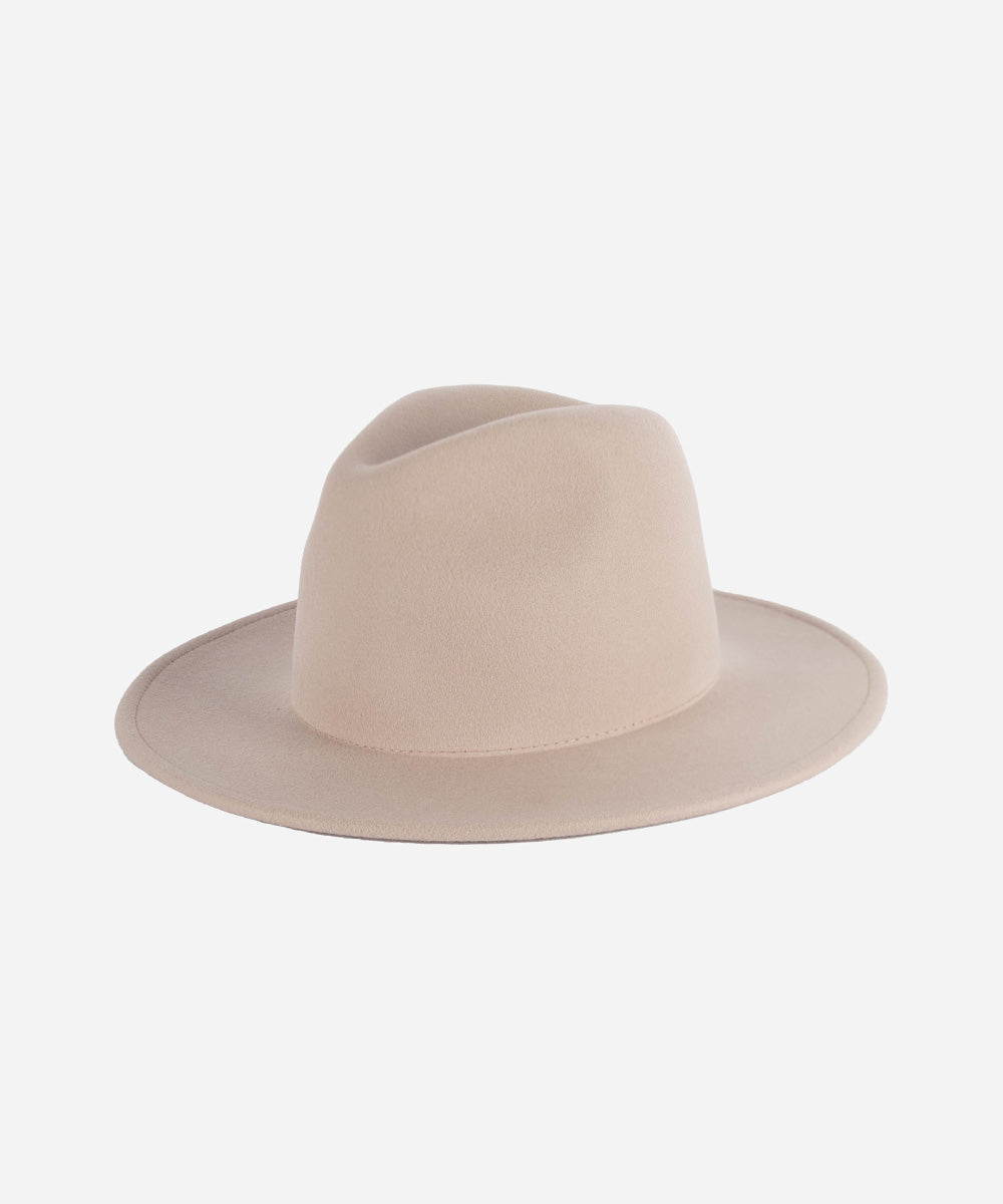 Gigi Pip felt hats for women - Wes Fedora - classic tall fedora crown with a stiff, flat brim [ivory]