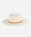 Gigi Pip felt hats for women - Wren Flat Brim Telescope - telescope crown with a stiff, flat brim and features an adjustable leather chinstrap [off white]