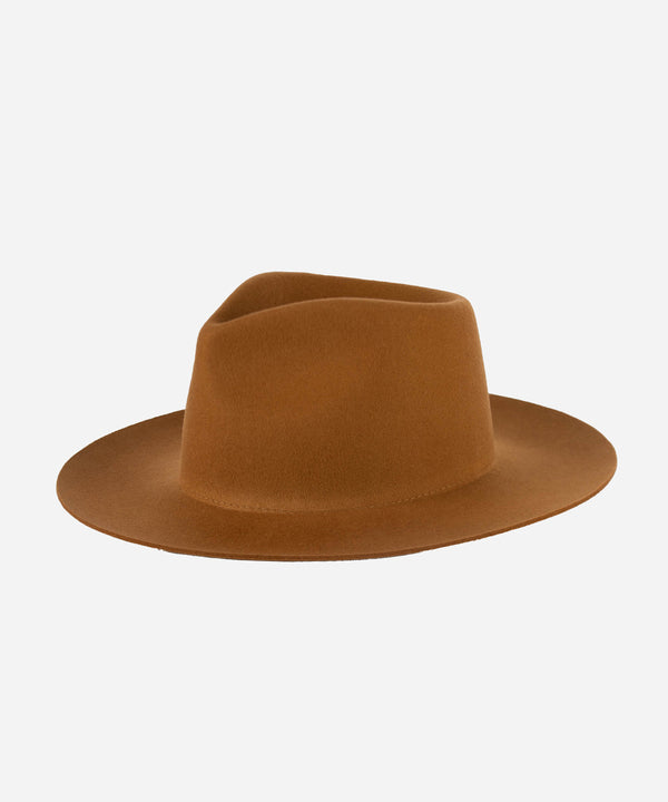 Gigi Pip felt hats for women - Zephyr Rancher - fedora teardrop crown with a stiff upturned brim [cinnamon]