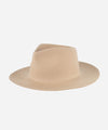 Gigi Pip felt hats for women - Zephyr Rancher - fedora teardrop crown with a stiff upturned brim [cream]