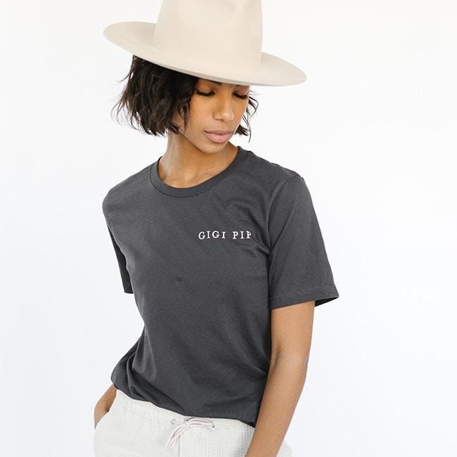 Gigi Pip apparel for women - Gigi Pip Tee - 100% Cotton Gigi Pip branded t-shirt for women [graphite]