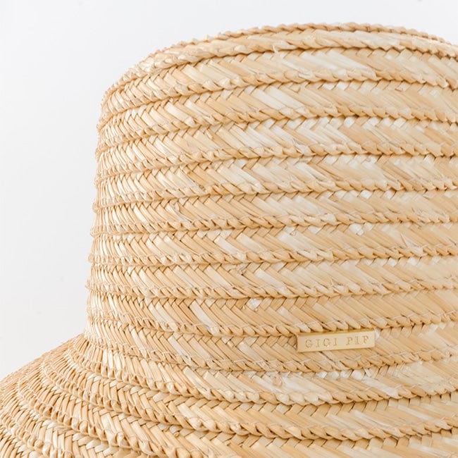 Gigi Pip straw hats for women - Jolie Boater - bell shaped straw with a boater crown and a sloped brim [natural]