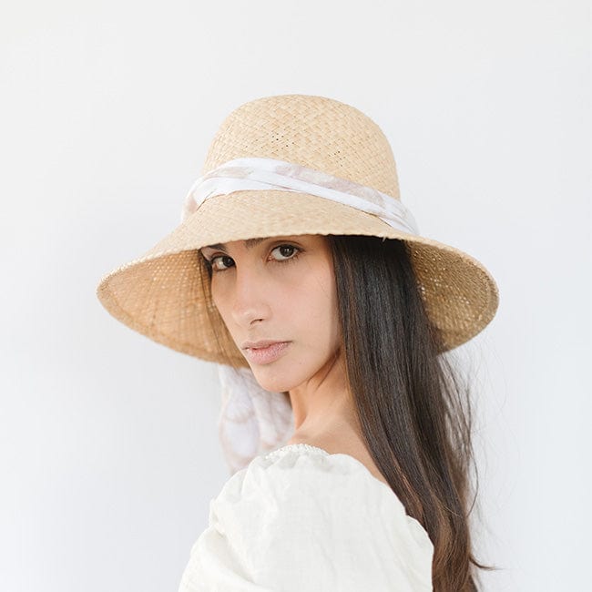 Gigi Pip straw hats for women - Jude Packable Hat - dome crown with an a-line brim made of relaxed raffia straw, includes a removable custom-dyed fabric band for, packable hat without compromising shape or quality [natural]